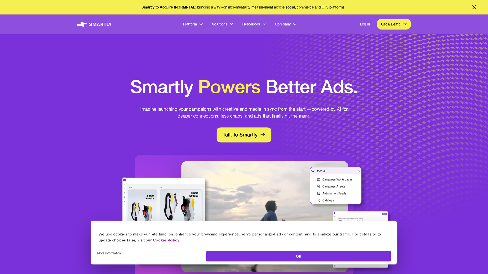 Screenshot of Smartly.io website