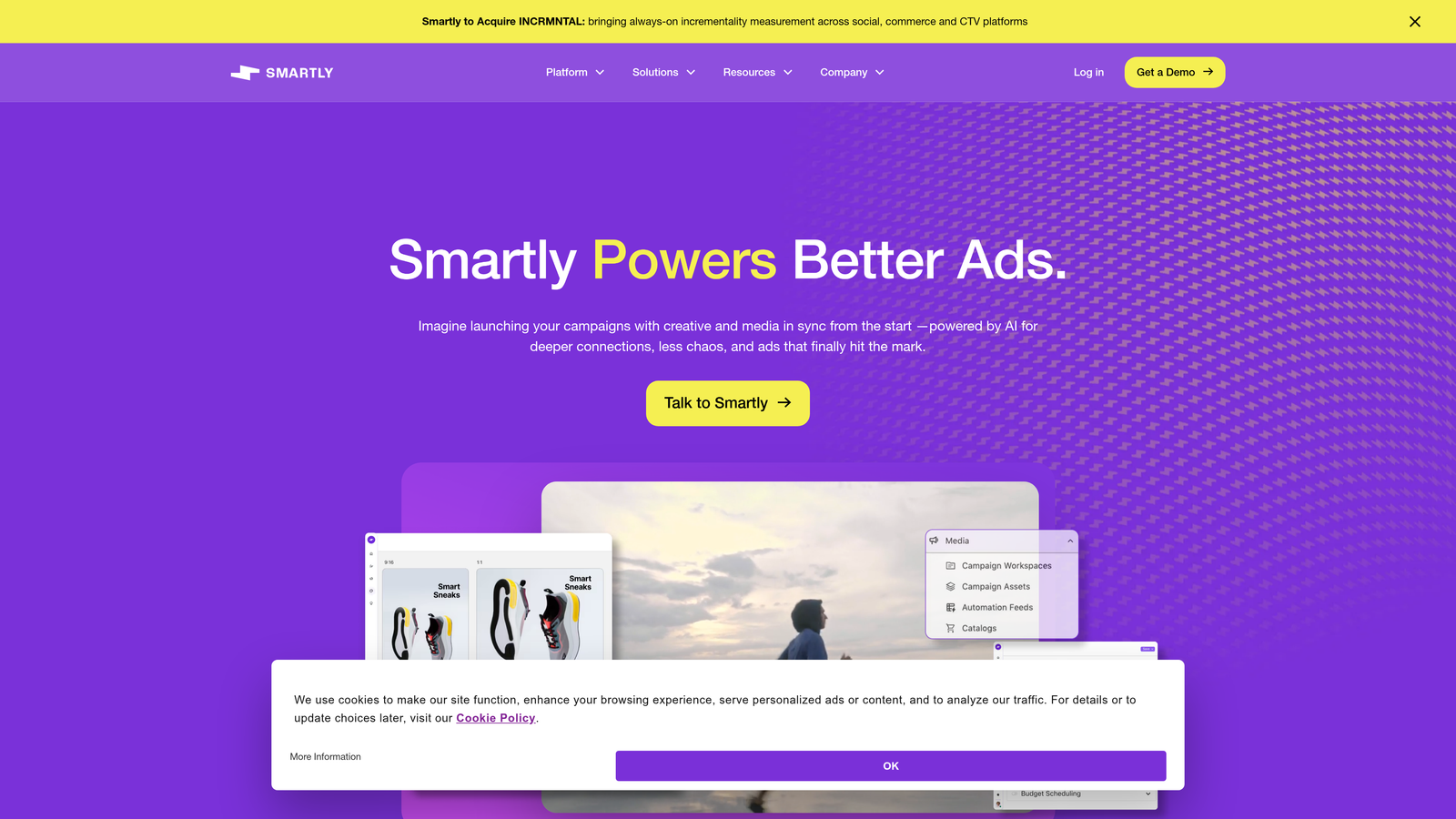 Screenshot of Smartly.io website