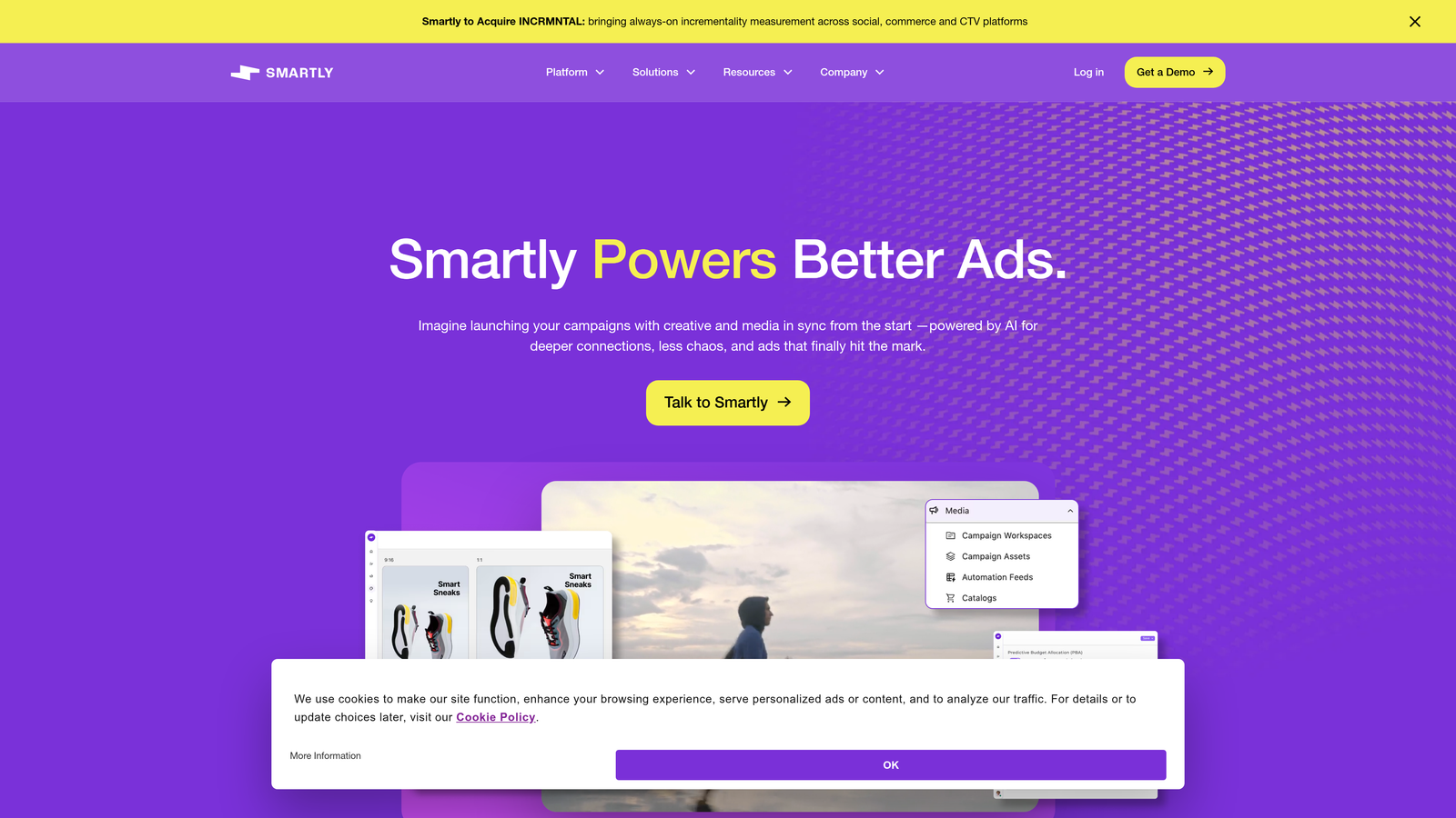 Screenshot of Smartly.io website