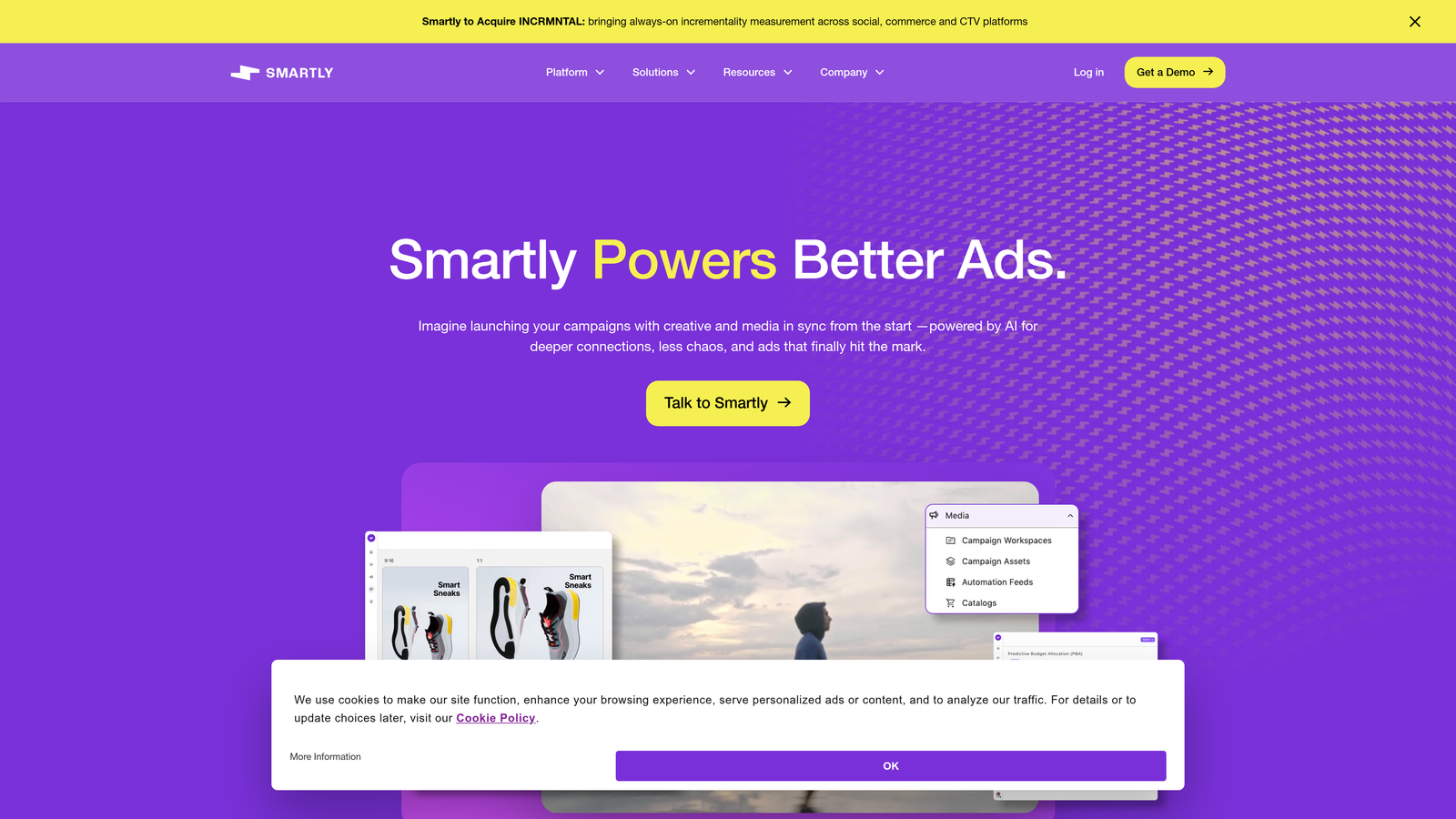 Screenshot of Smartly.io website