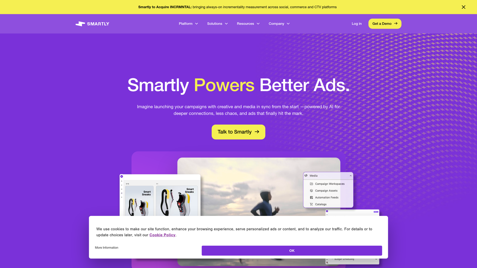 Screenshot of Smartly.io website