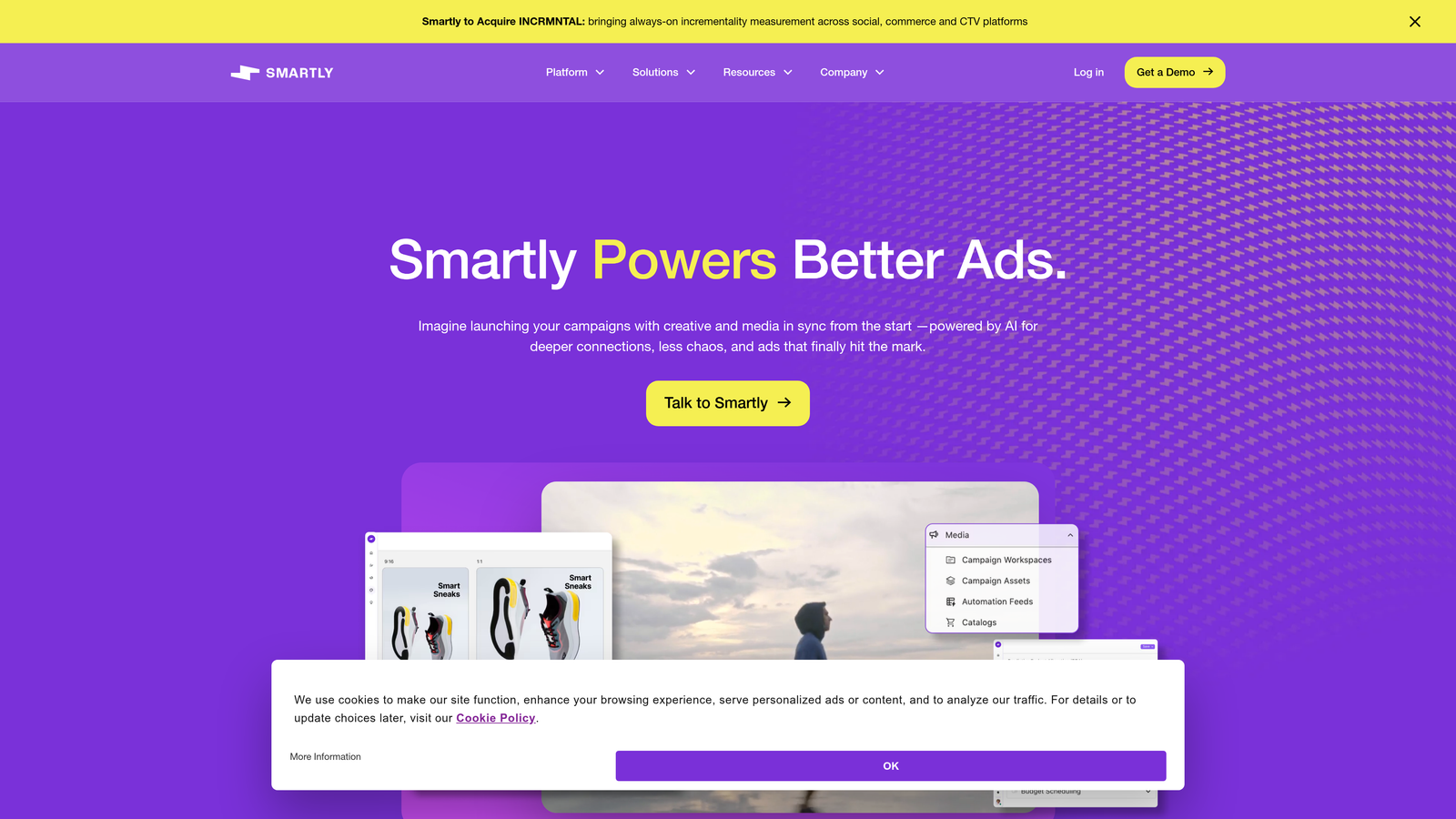 Screenshot of Smartly.io website