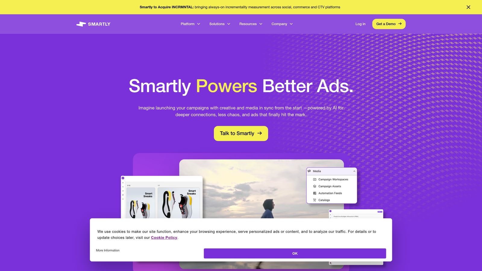 Screenshot of Smartly.io website