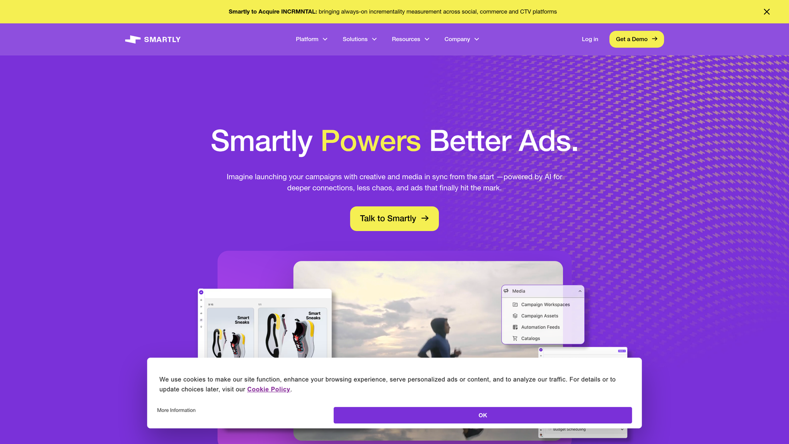 Screenshot of Smartly.io website