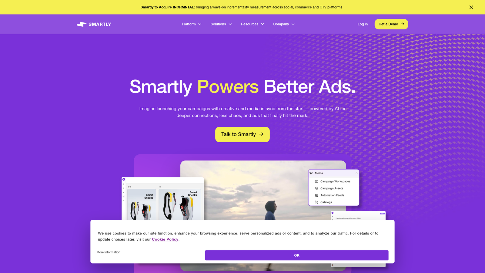 Screenshot of Smartly.io website