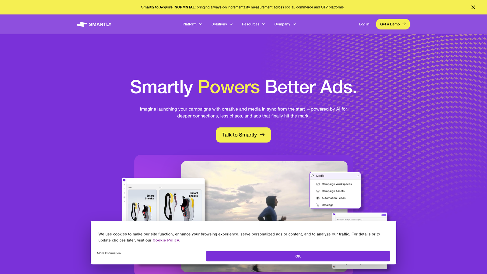 Screenshot of Smartly.io website