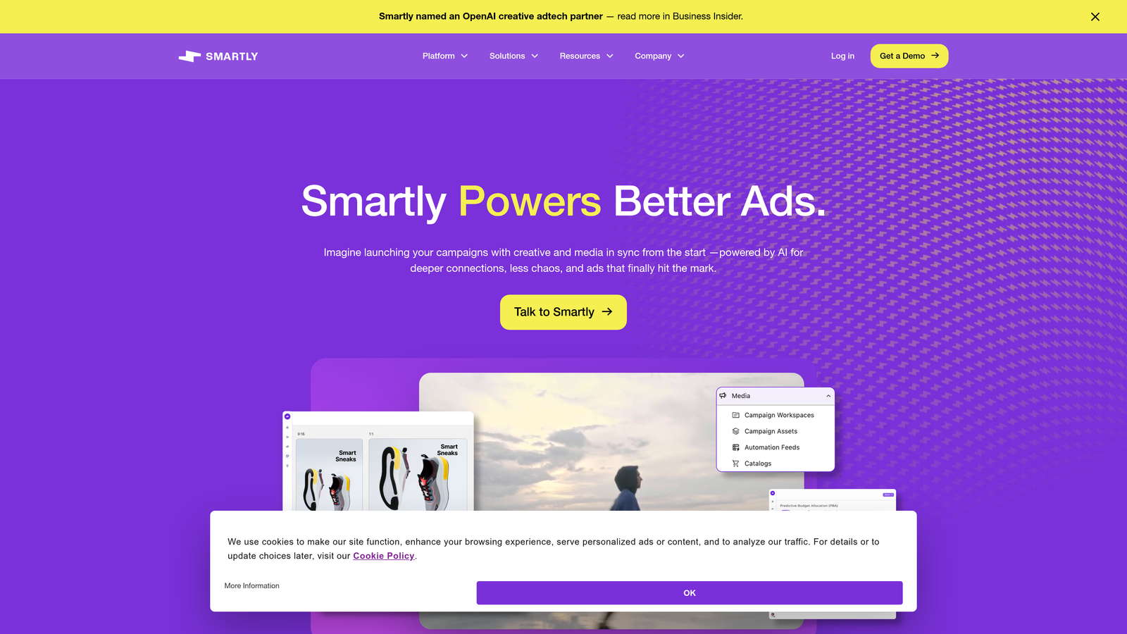 Screenshot of Smartly.io website