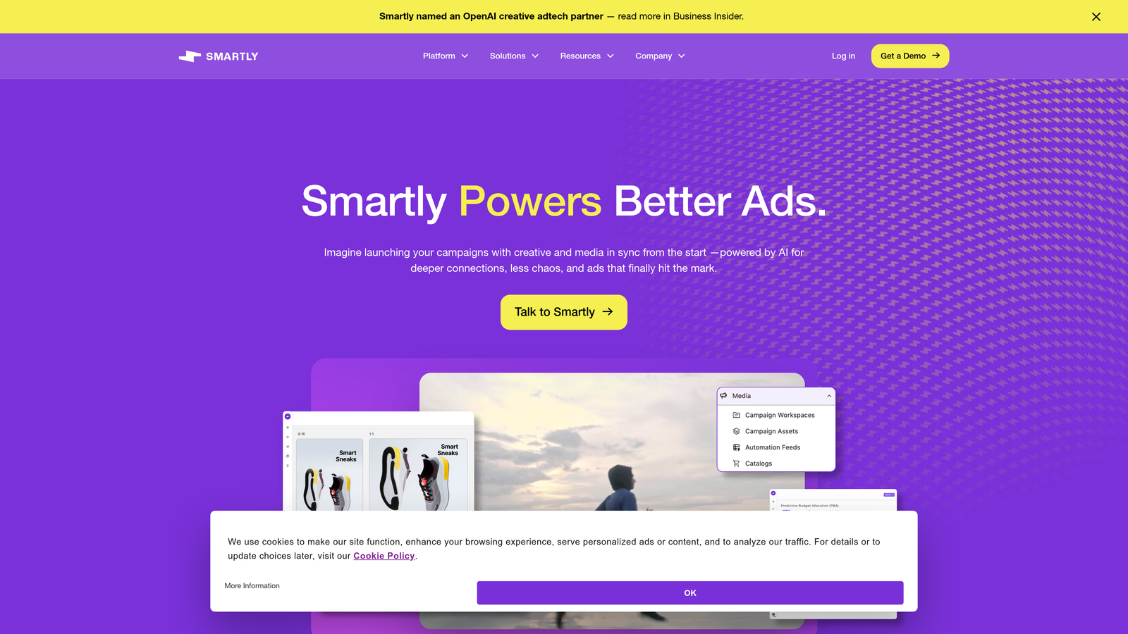 Screenshot of Smartly.io website