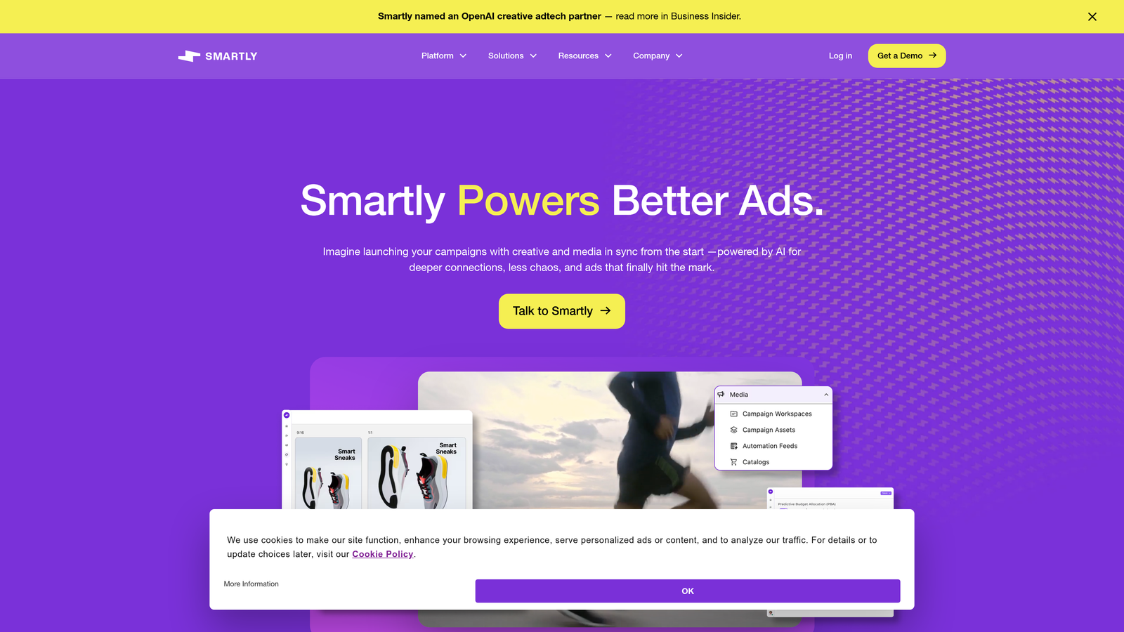 Screenshot of Smartly.io website