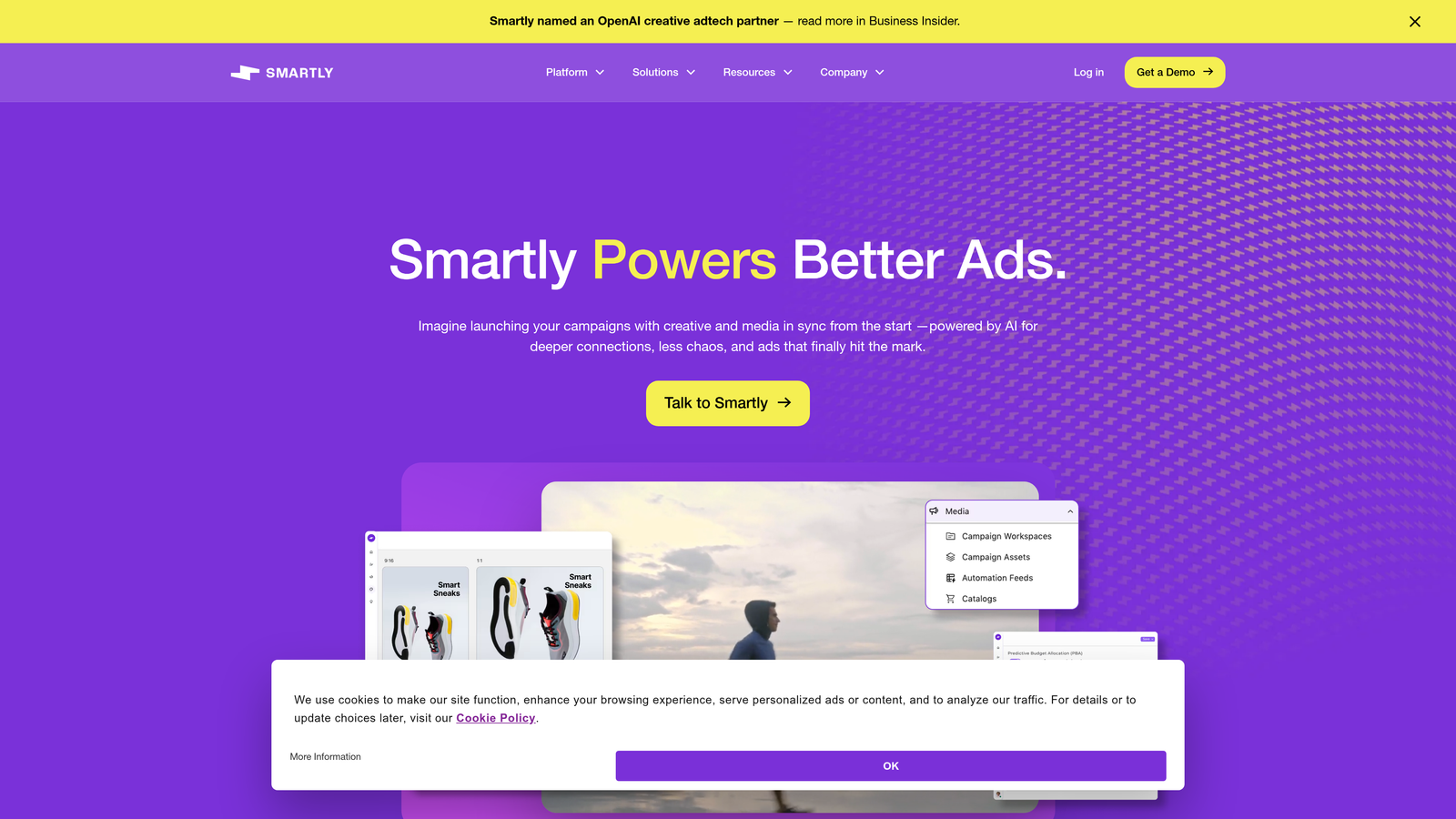 Screenshot of Smartly.io website