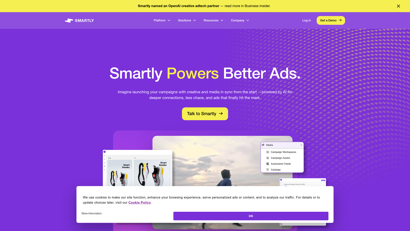 Screenshot of Smartly.io website