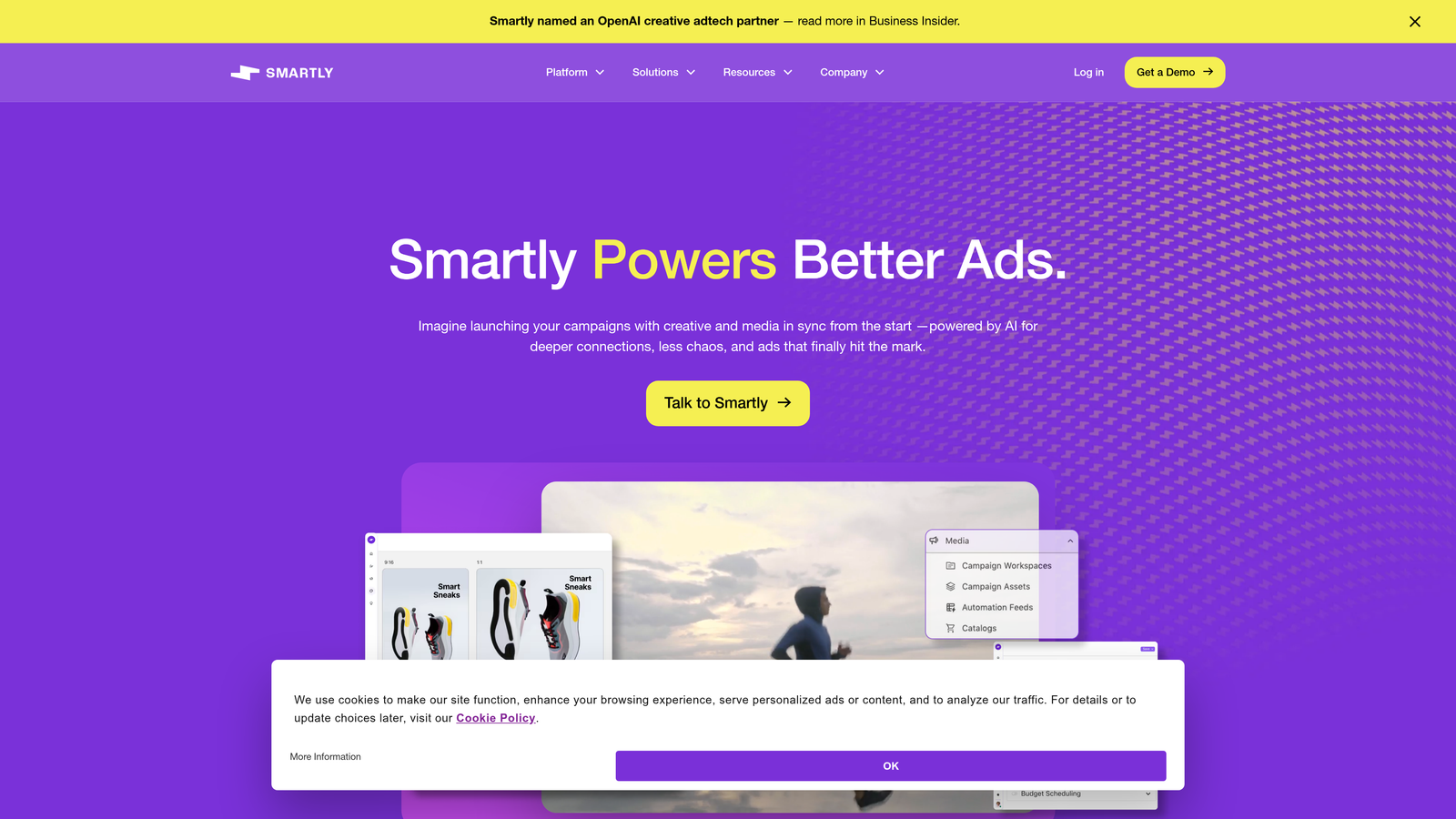 Screenshot of Smartly.io website