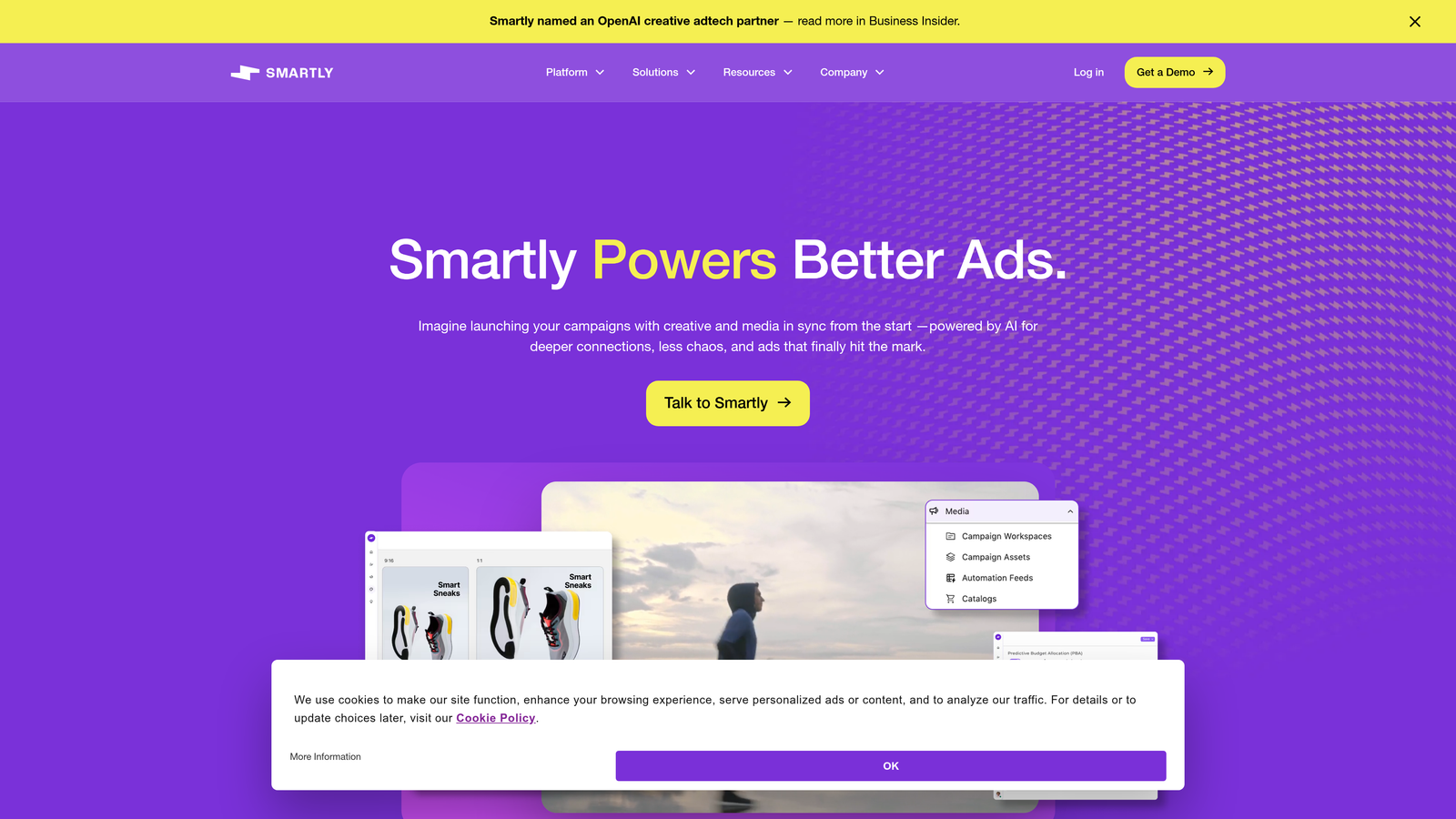 Screenshot of Smartly.io website