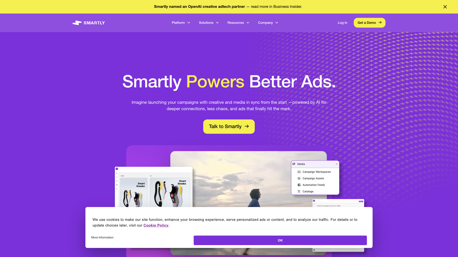 Screenshot of Smartly.io website