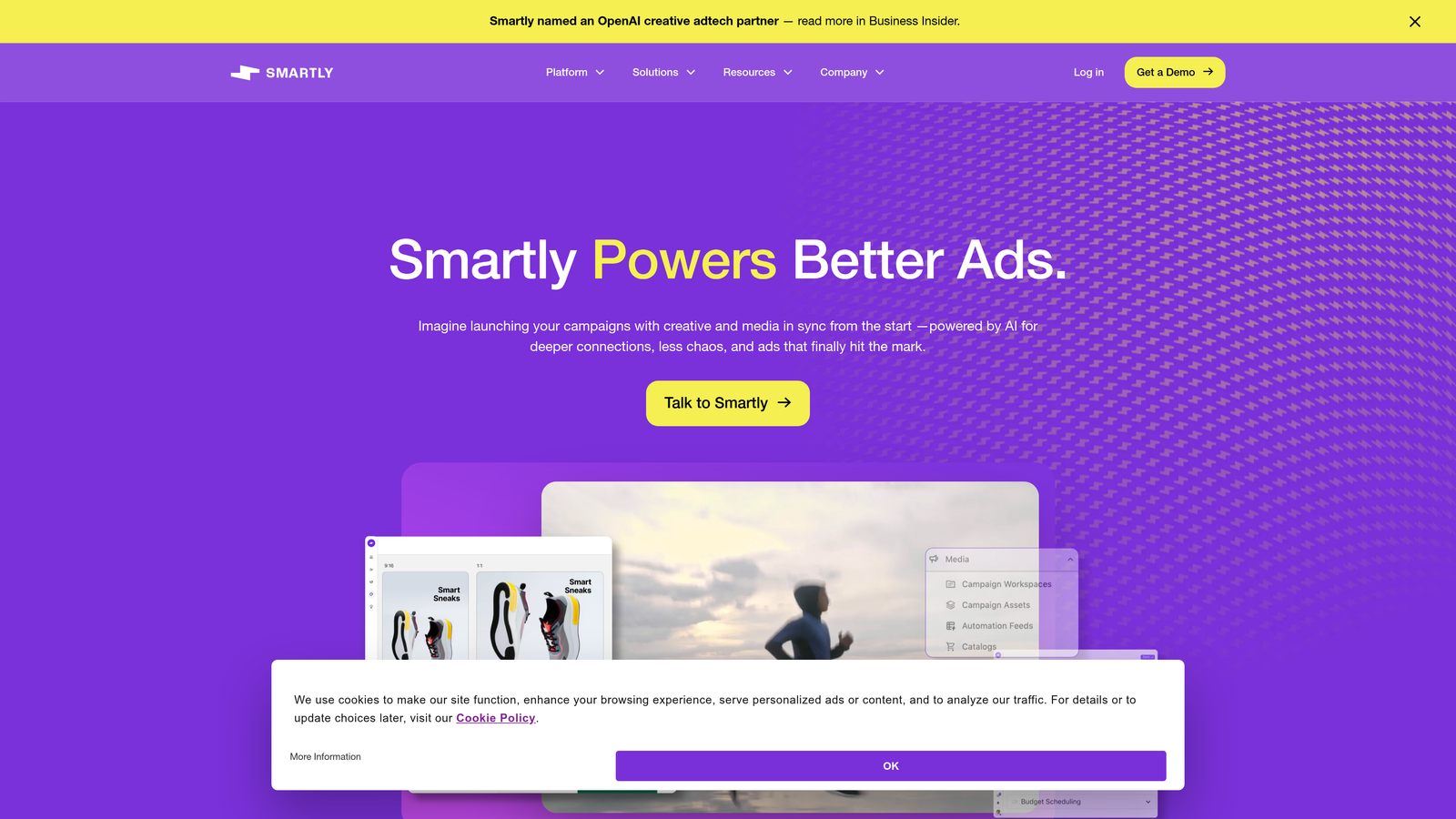 Screenshot of Smartly.io website