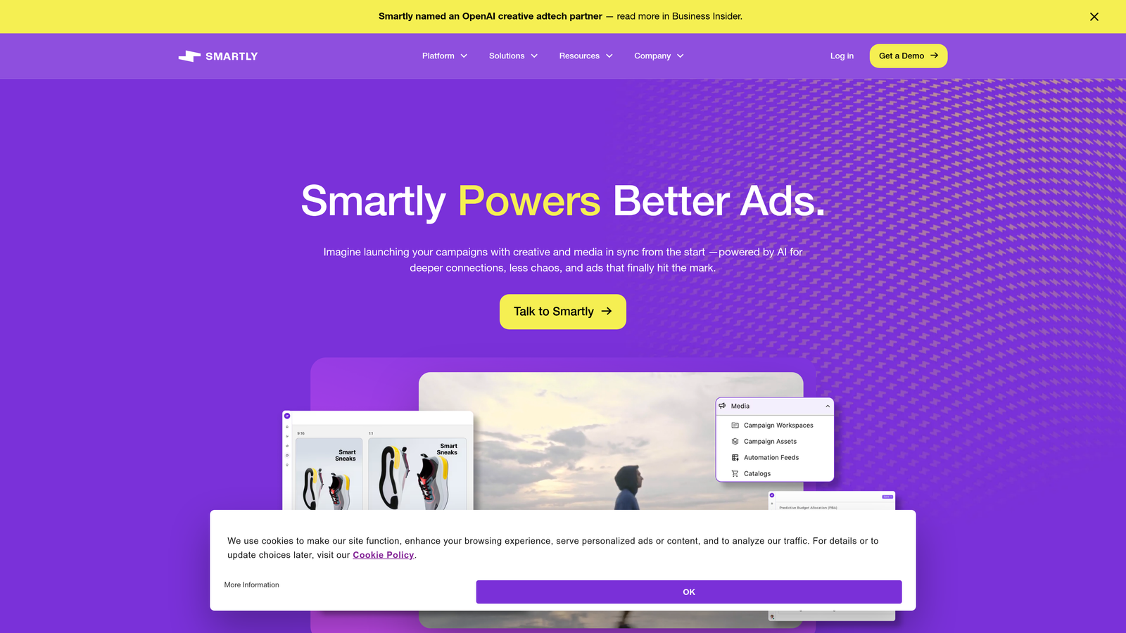 Screenshot of Smartly.io website