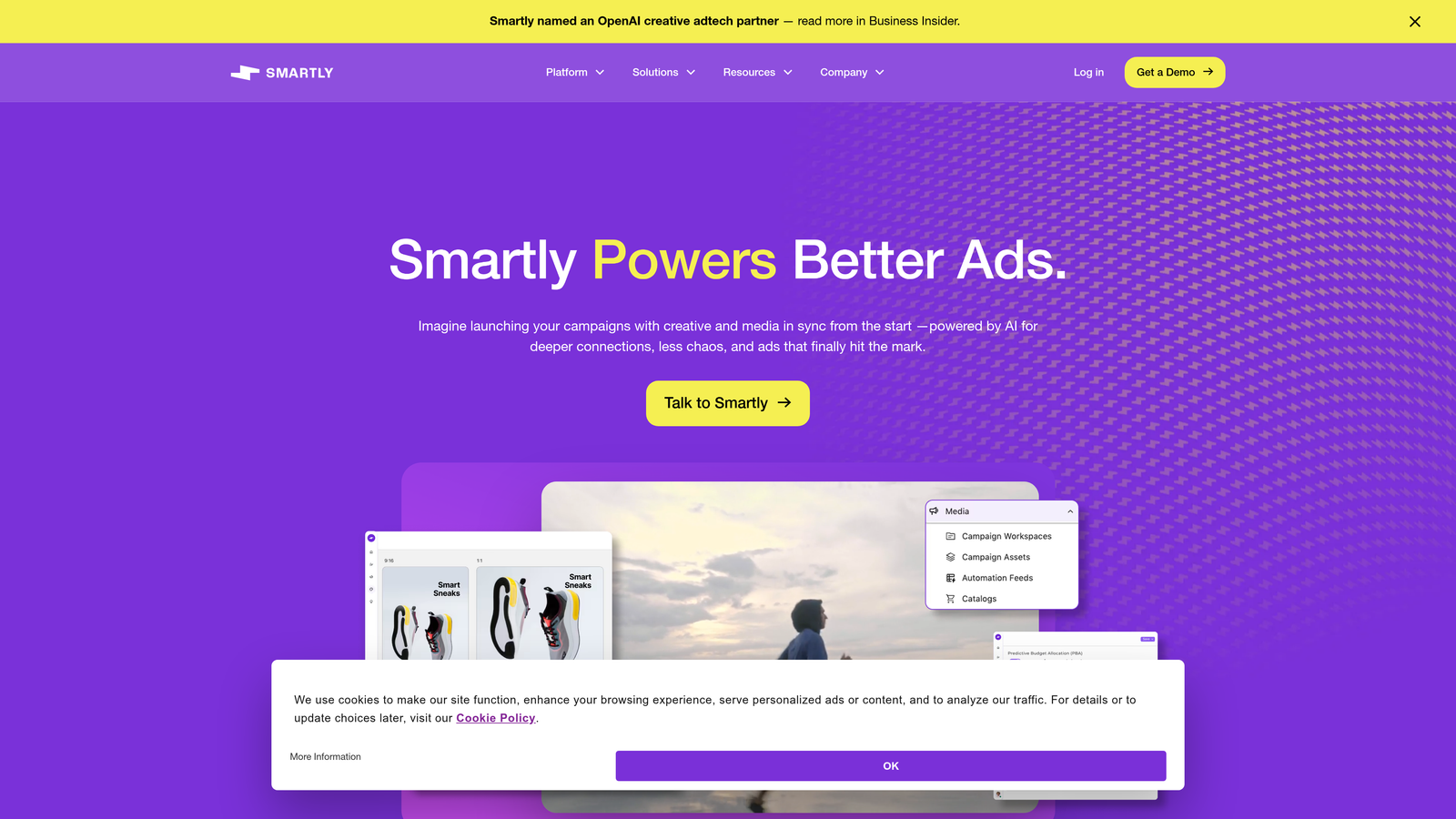 Screenshot of Smartly.io website