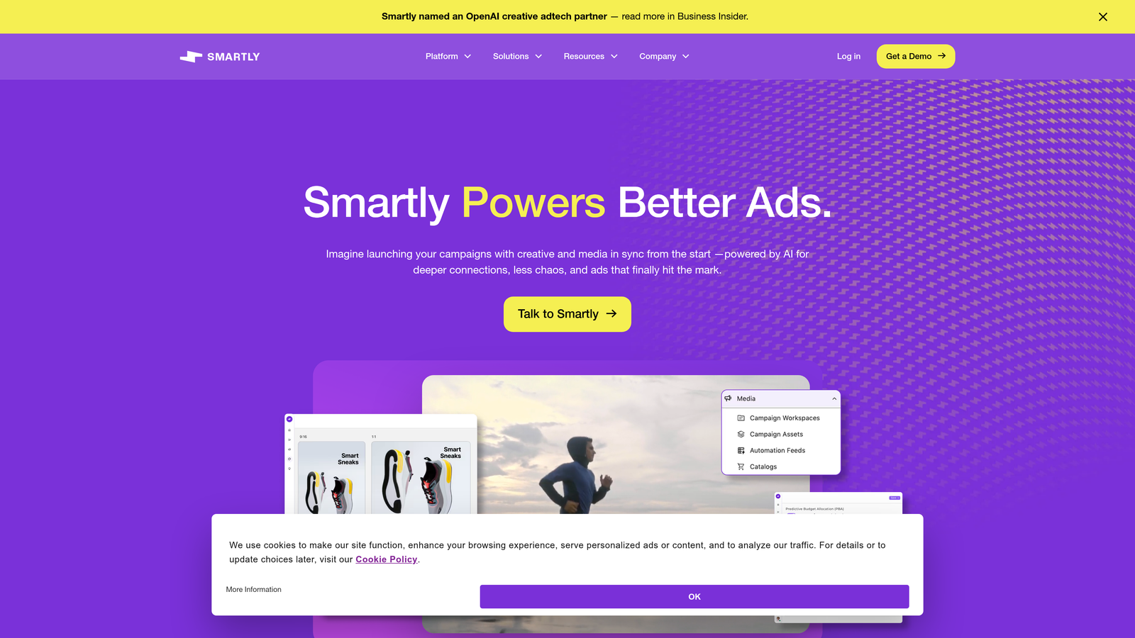 Screenshot of Smartly.io website