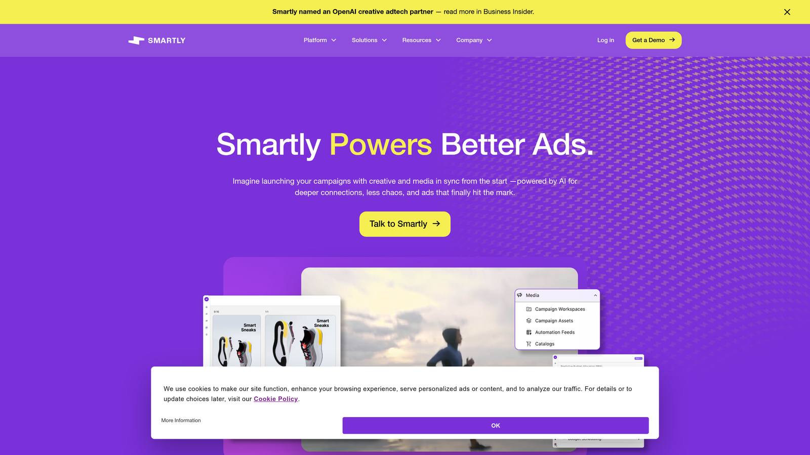 Screenshot of Smartly.io website