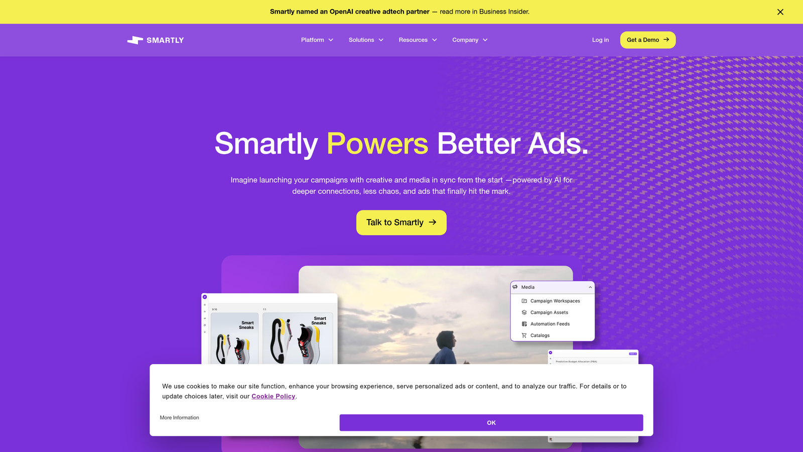 Screenshot of Smartly.io website