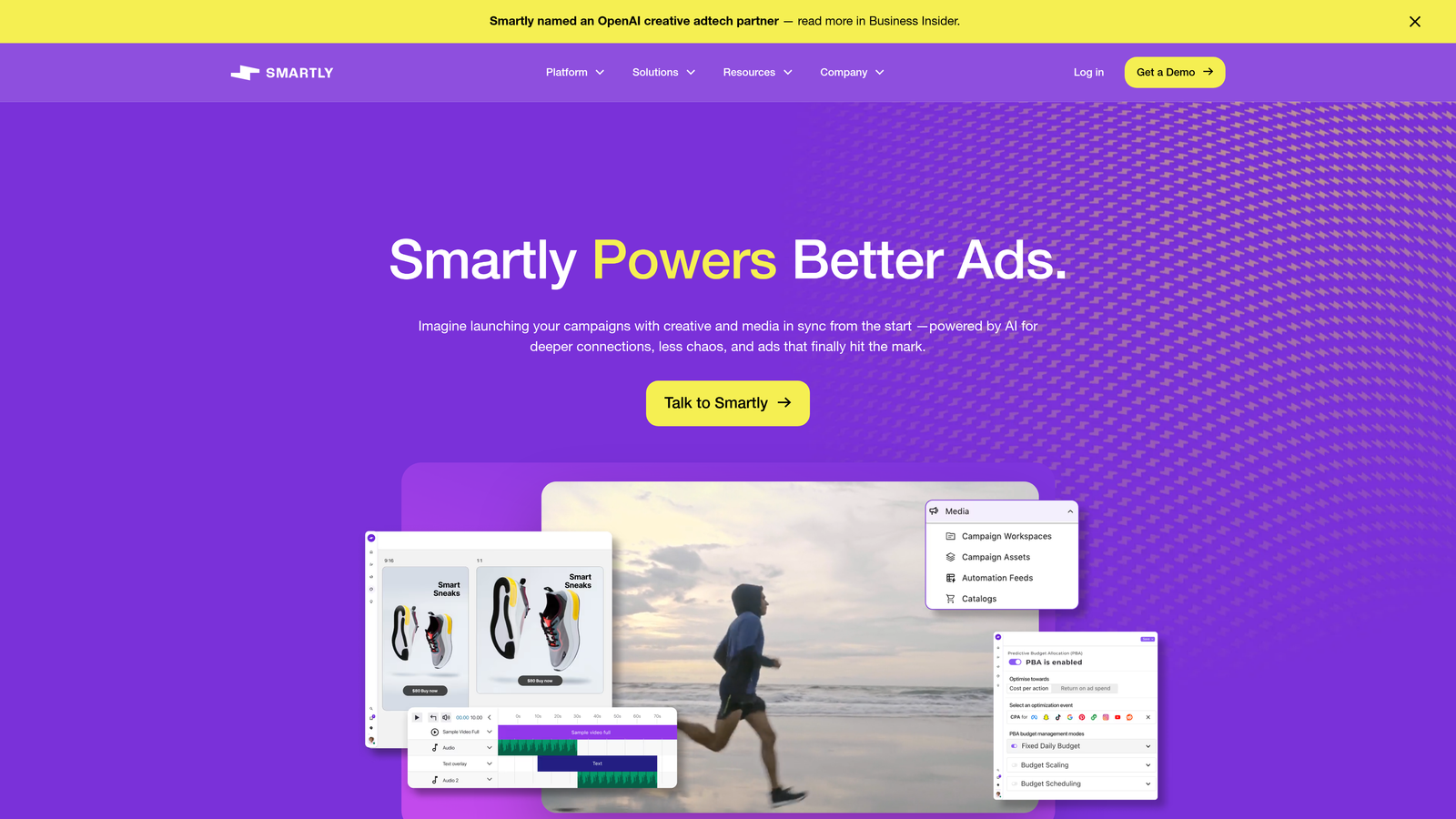 Screenshot of Smartly.io website