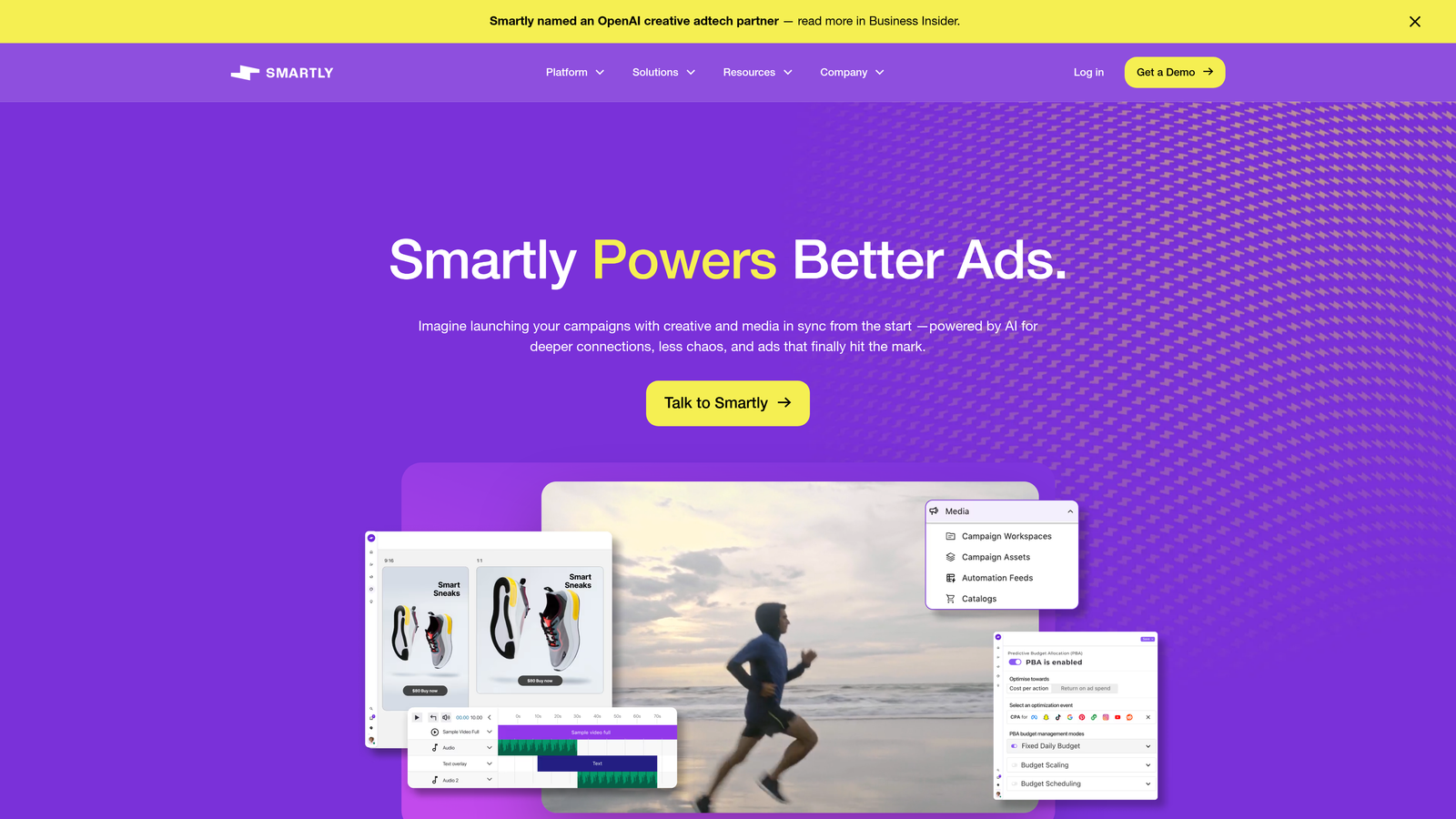 Screenshot of Smartly.io website