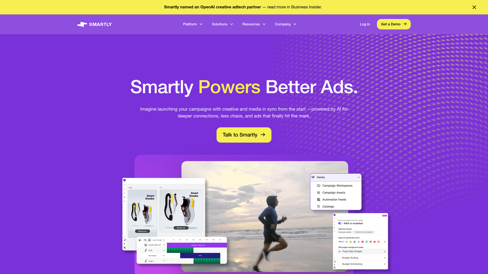 Screenshot of Smartly.io website