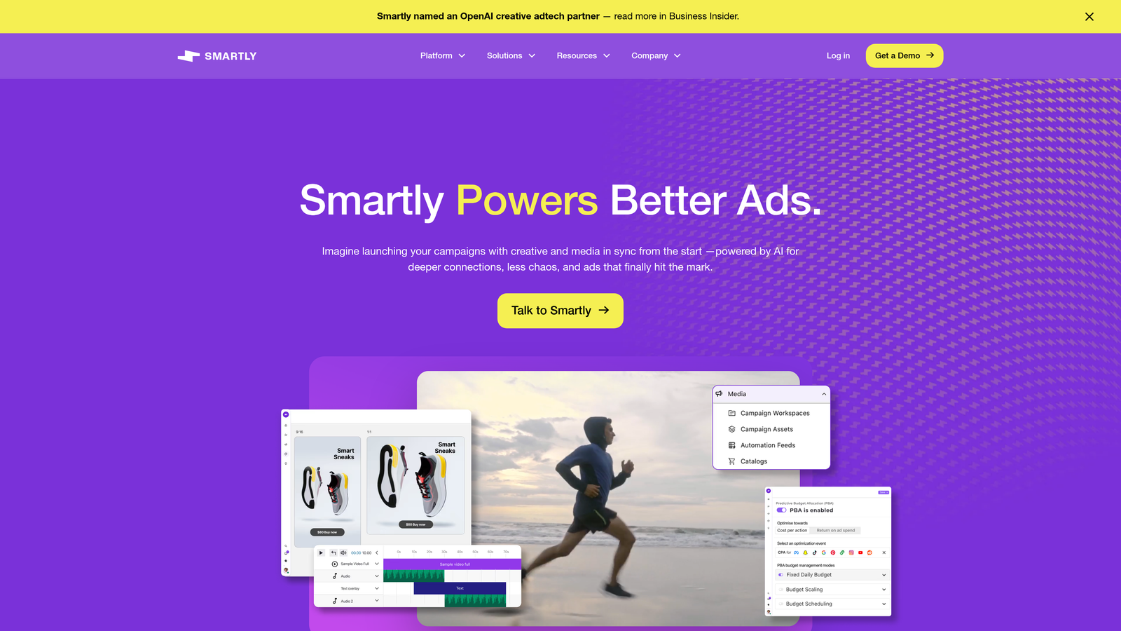 Screenshot of Smartly.io website