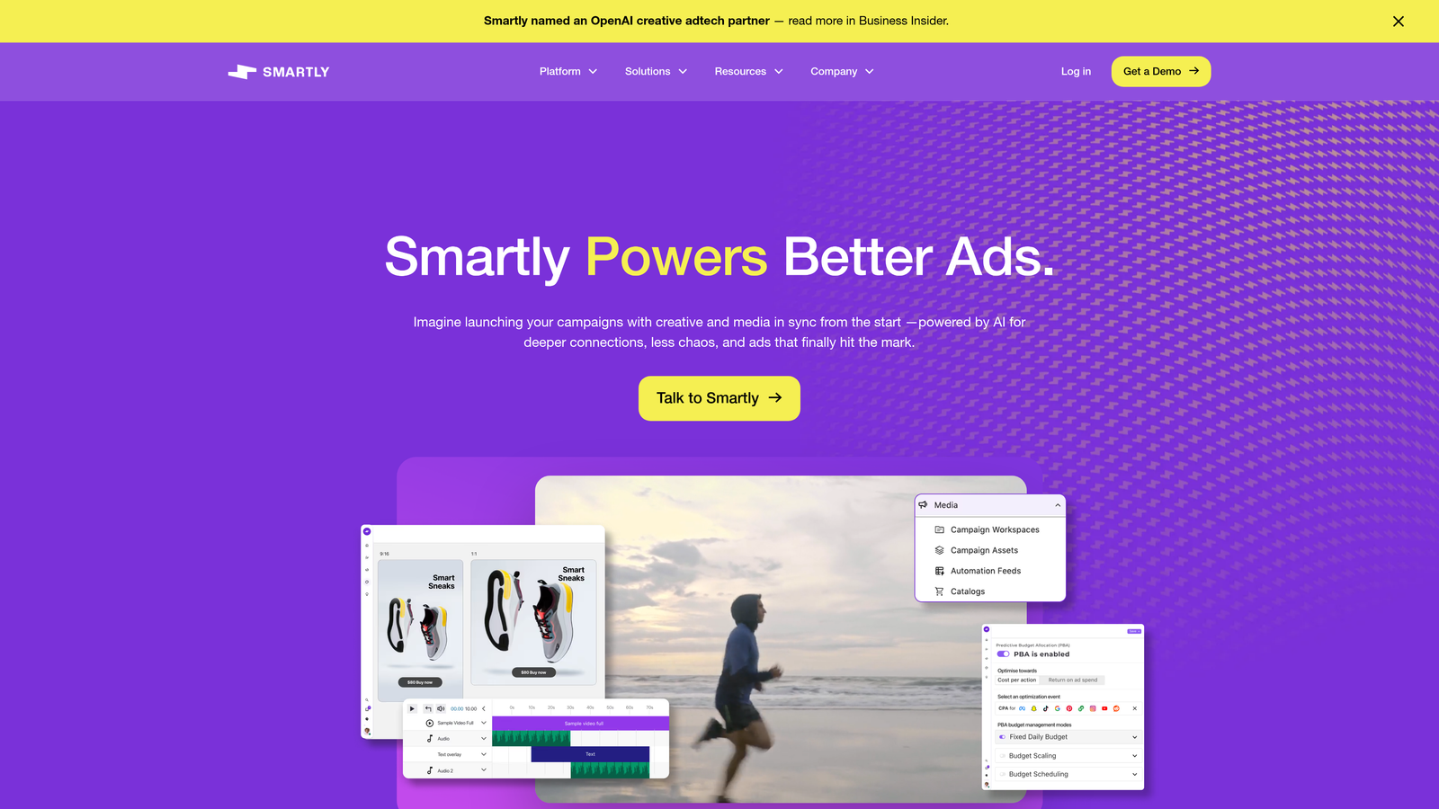 Screenshot of Smartly.io website