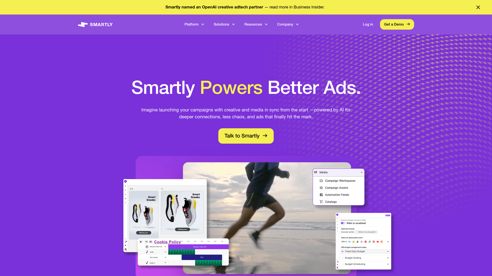 Screenshot of Smartly.io website