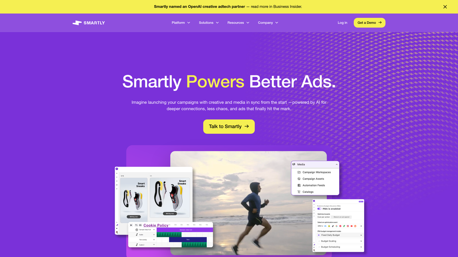 Screenshot of Smartly.io website