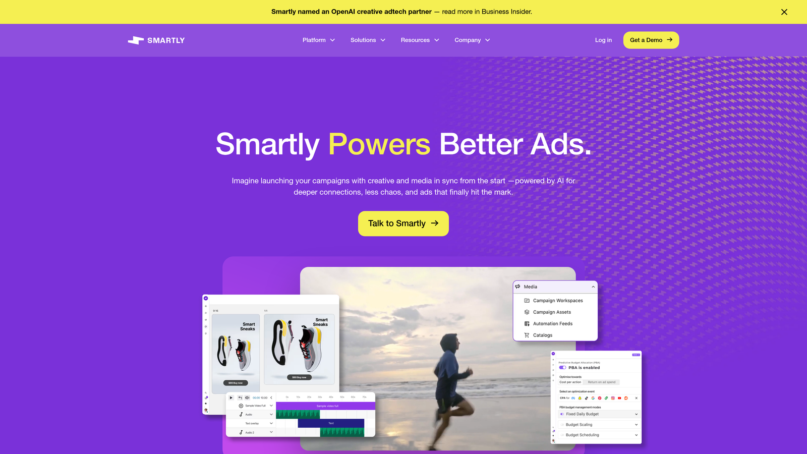 Screenshot of Smartly.io website