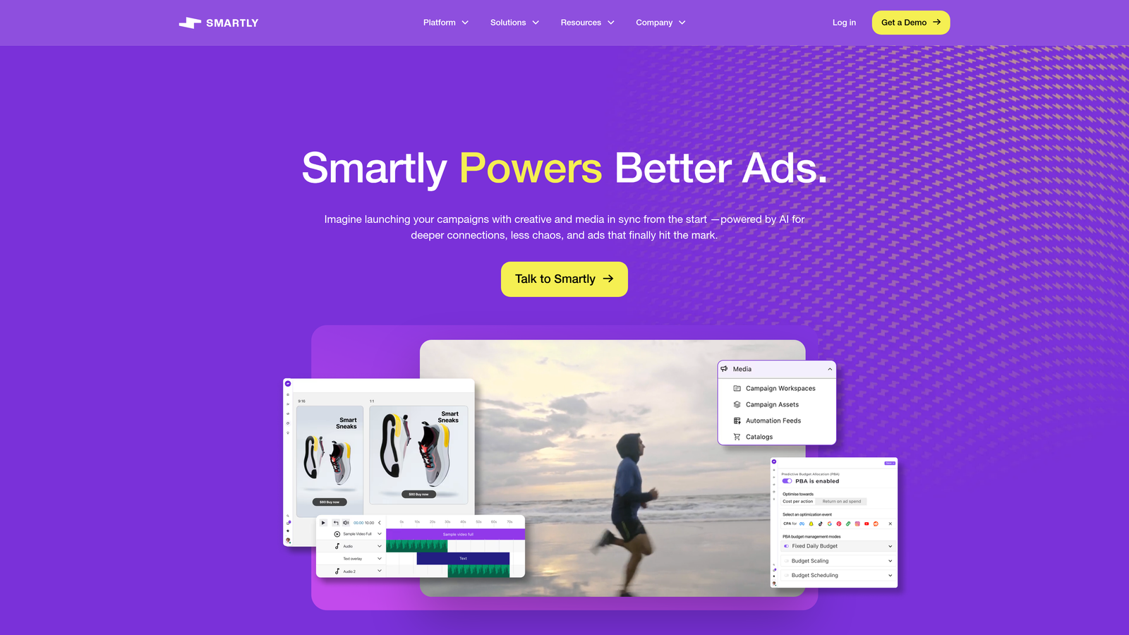 Screenshot of Smartly.io website