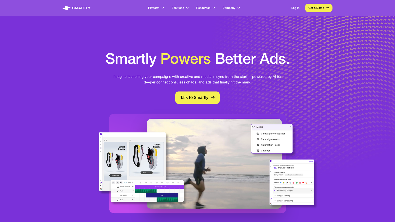 Screenshot of Smartly.io website
