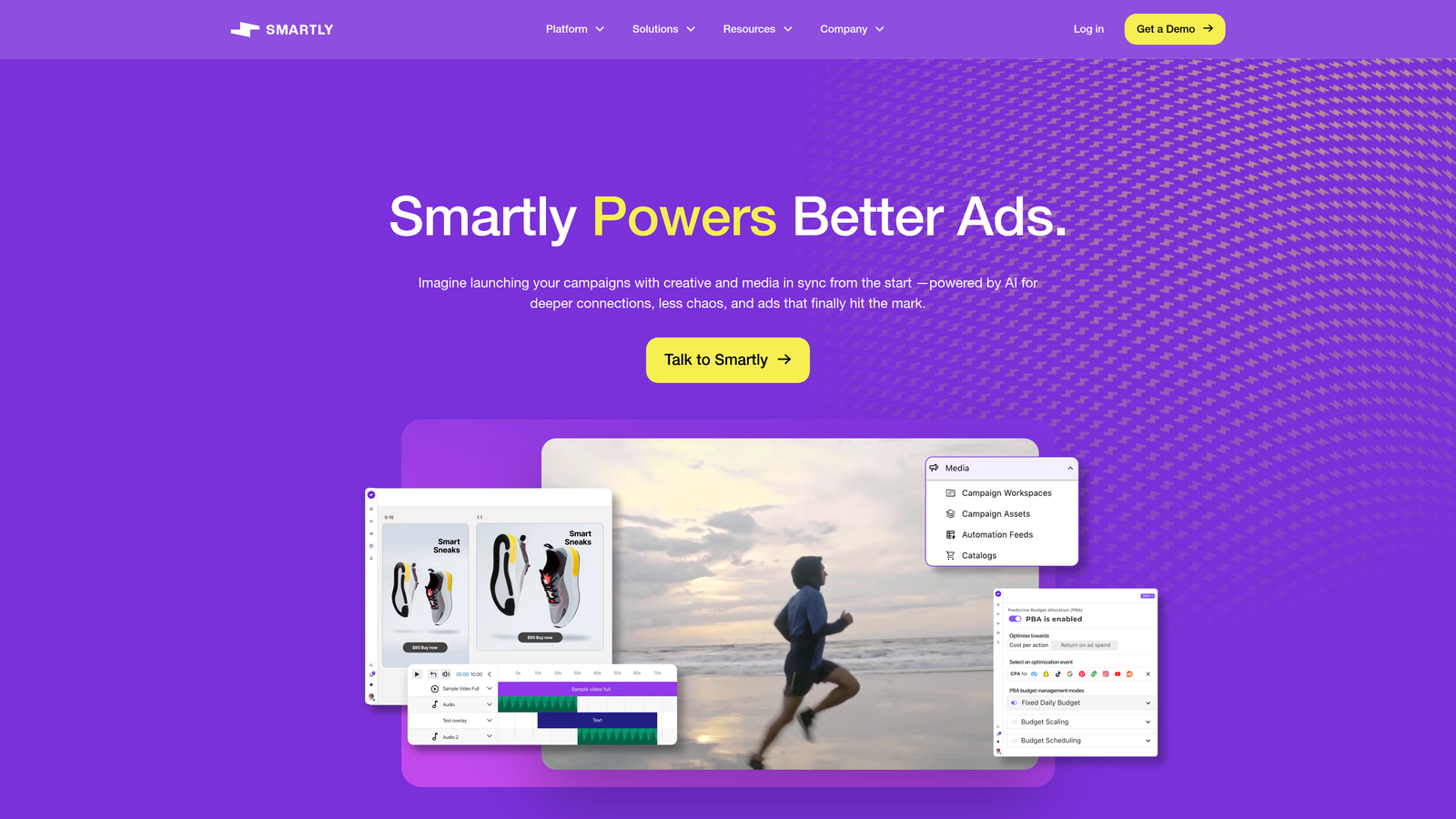 Screenshot of Smartly.io website