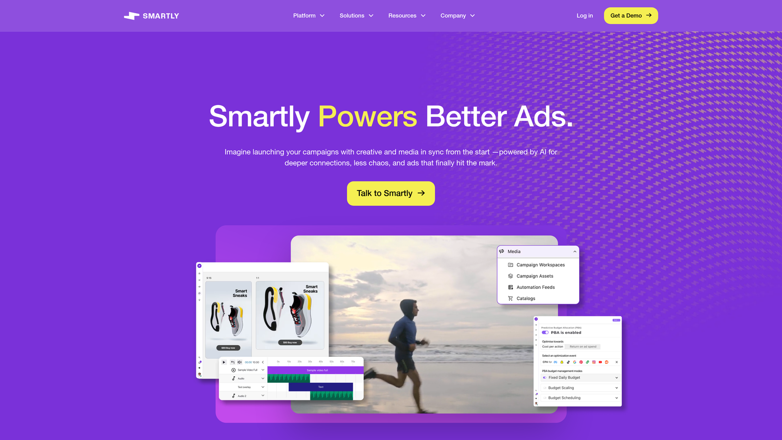 Screenshot of Smartly.io website