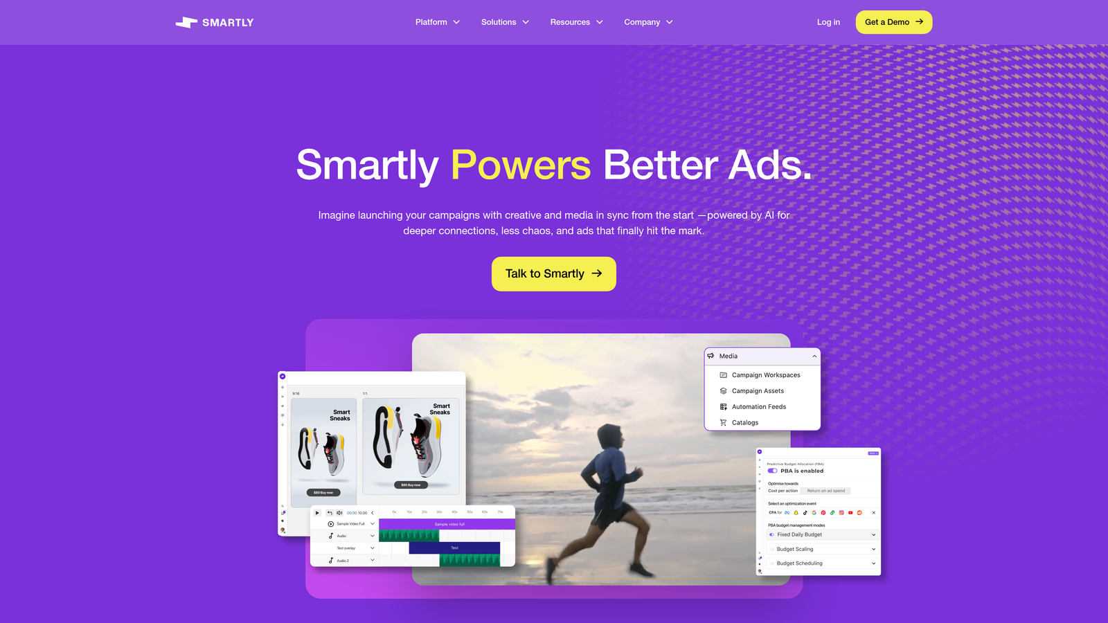 Screenshot of Smartly.io website