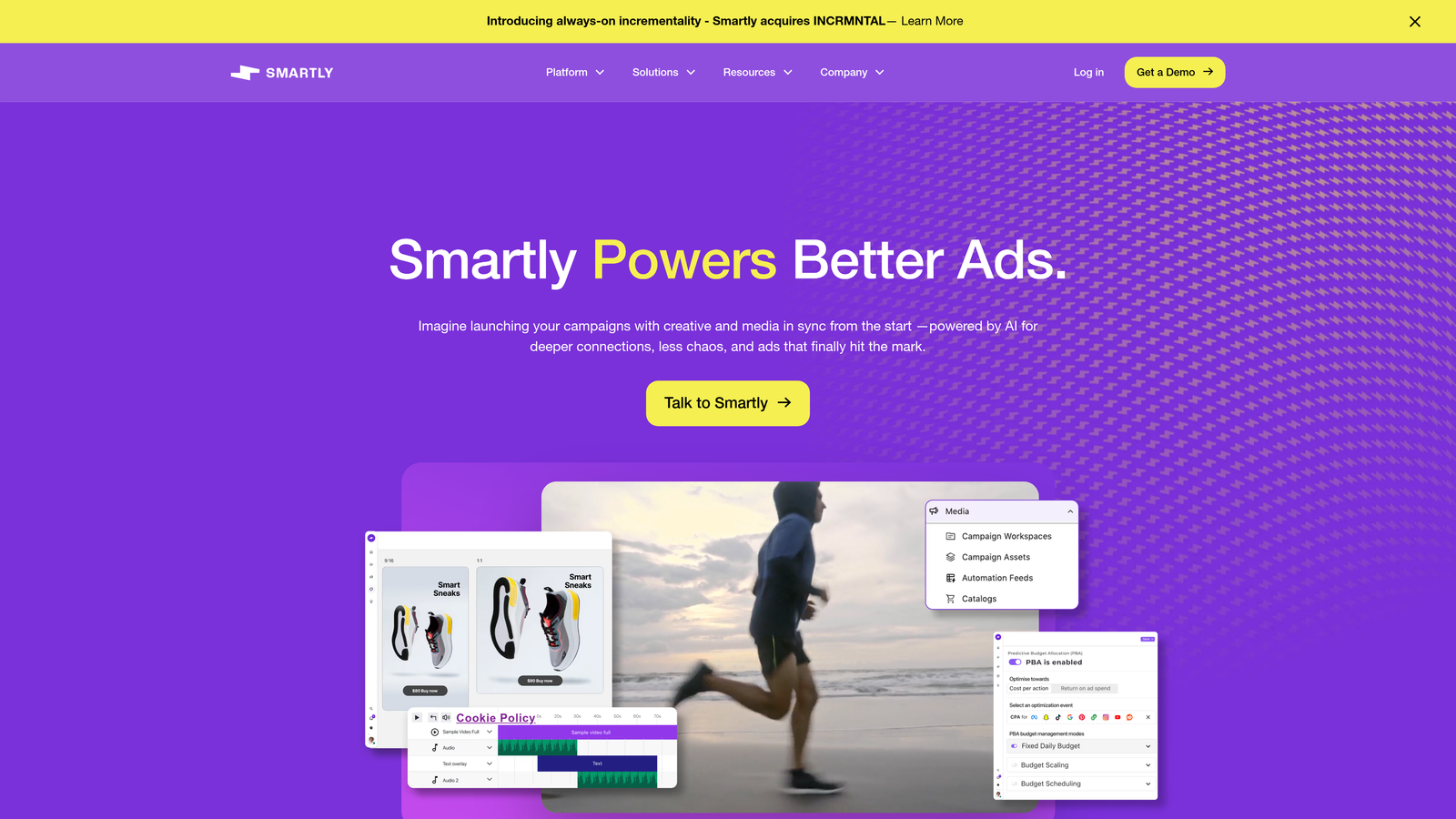 Screenshot of Smartly.io website