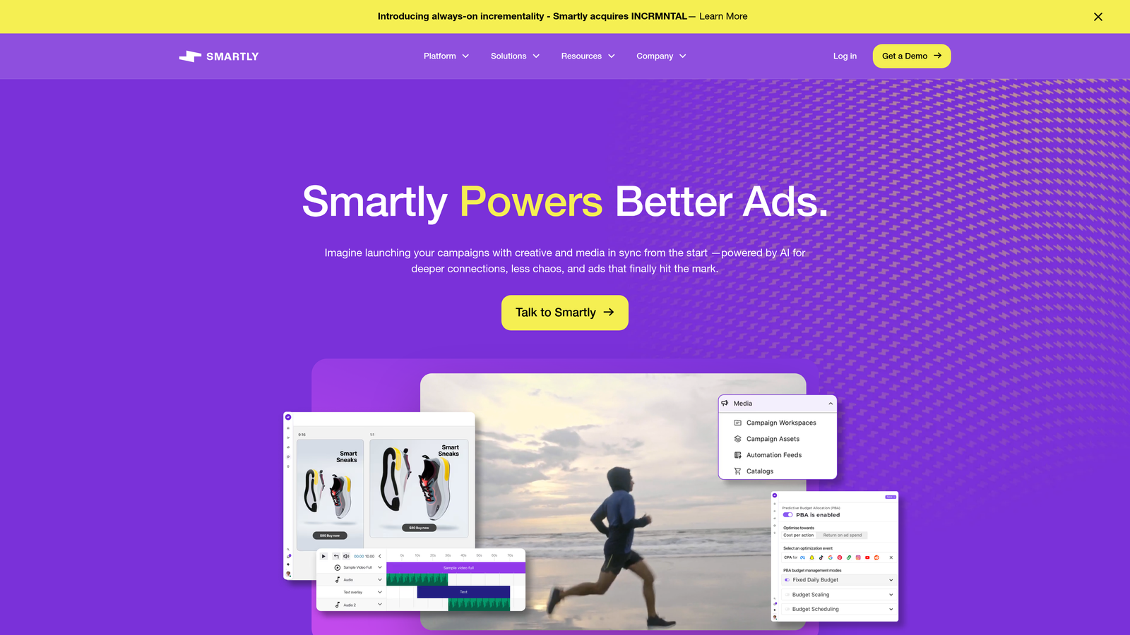 Screenshot of Smartly.io website