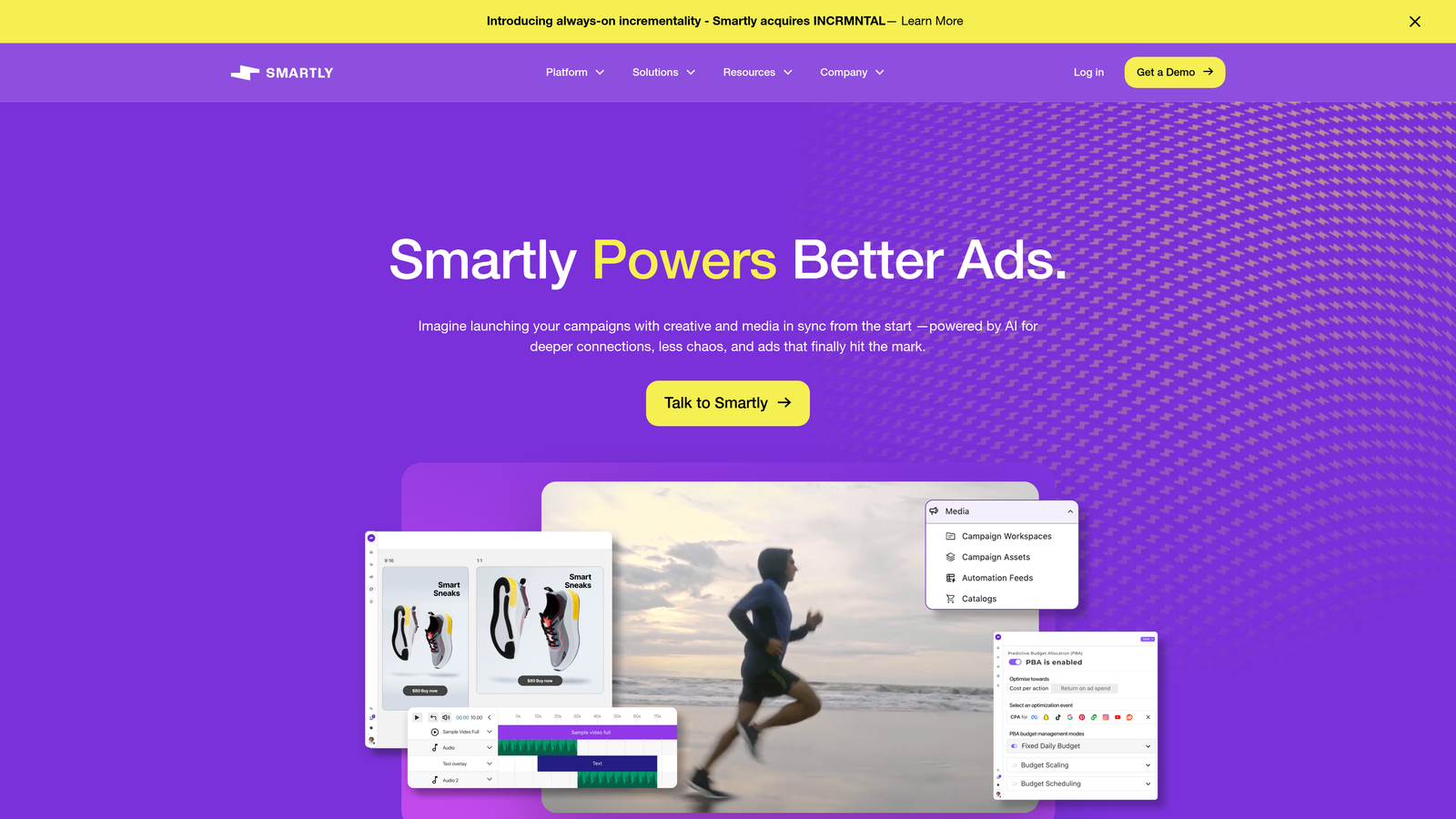 Screenshot of Smartly.io website