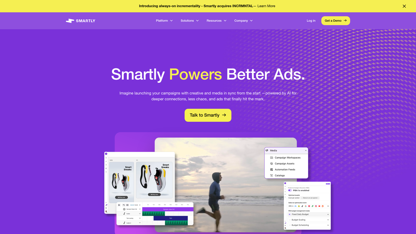 Screenshot of Smartly.io website