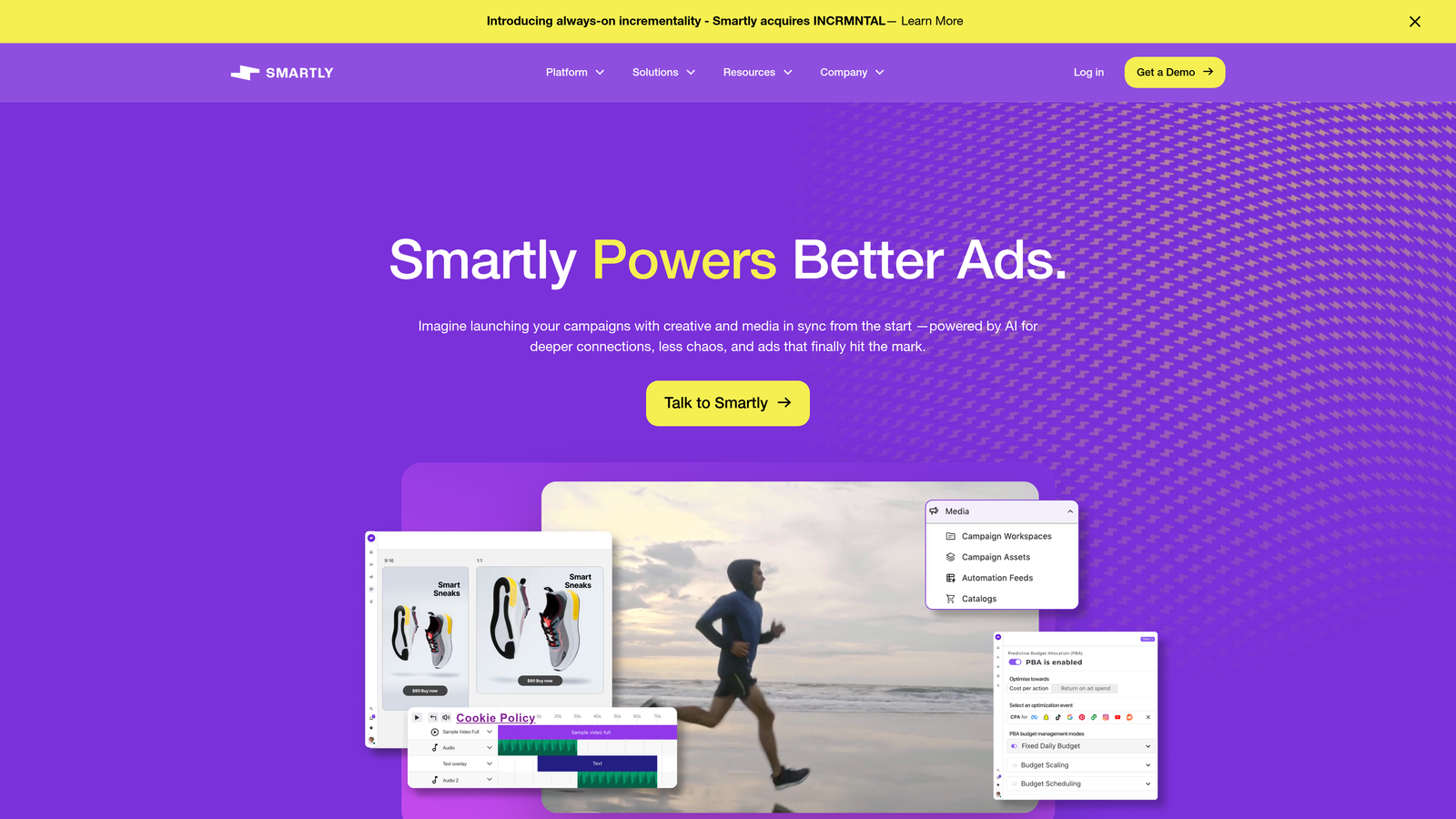 Screenshot of Smartly.io website