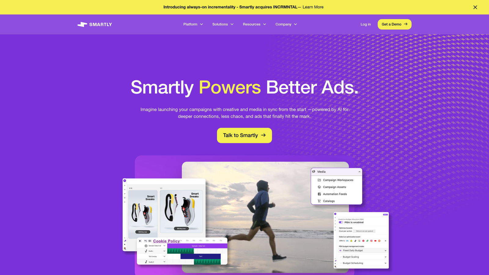 Screenshot of Smartly.io website