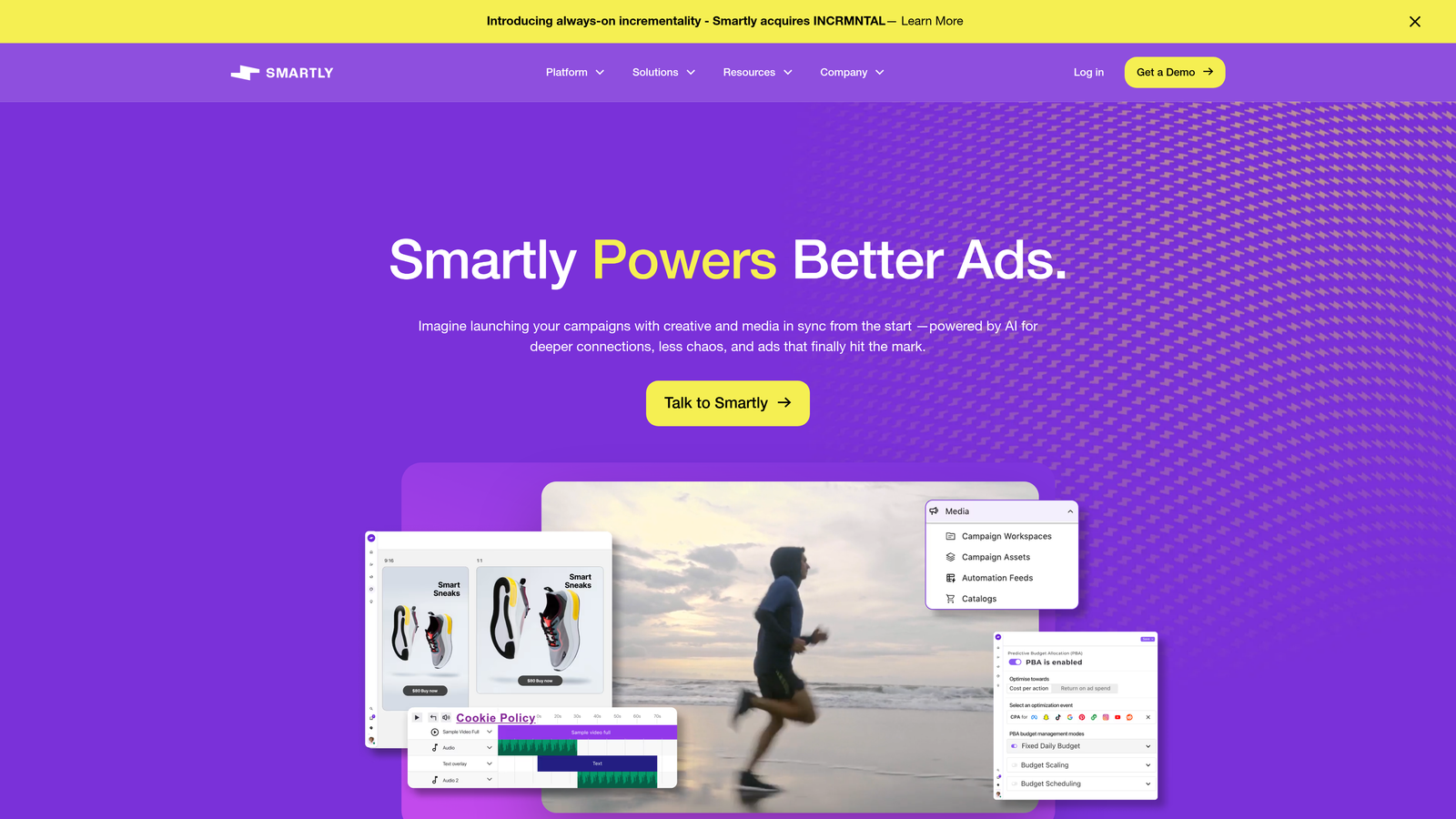 Screenshot of Smartly website