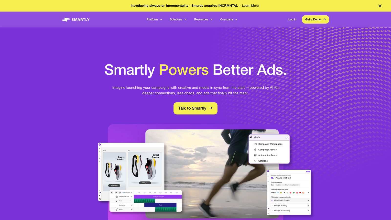 Screenshot of Smartly website