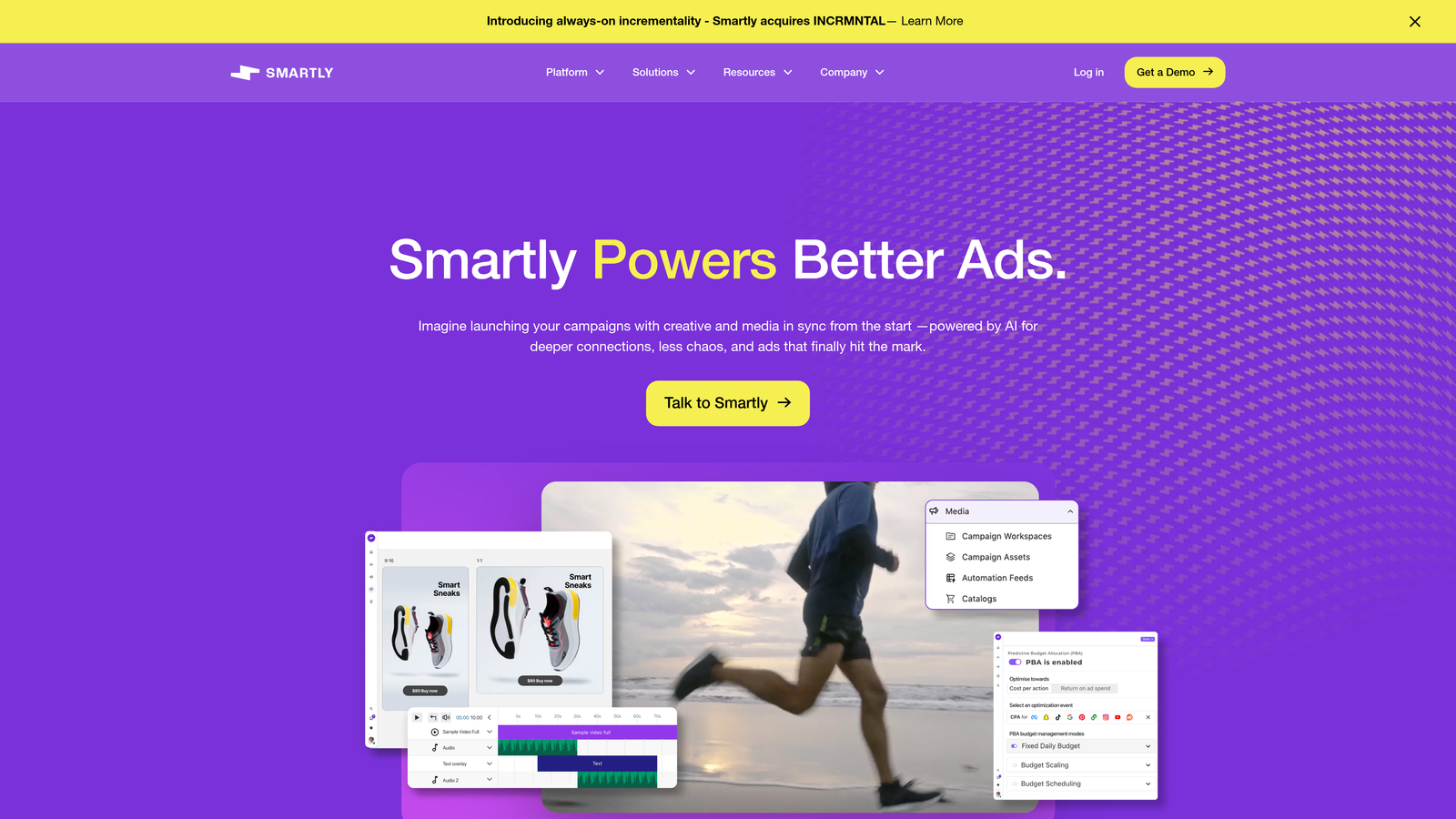 Screenshot of Smartly website