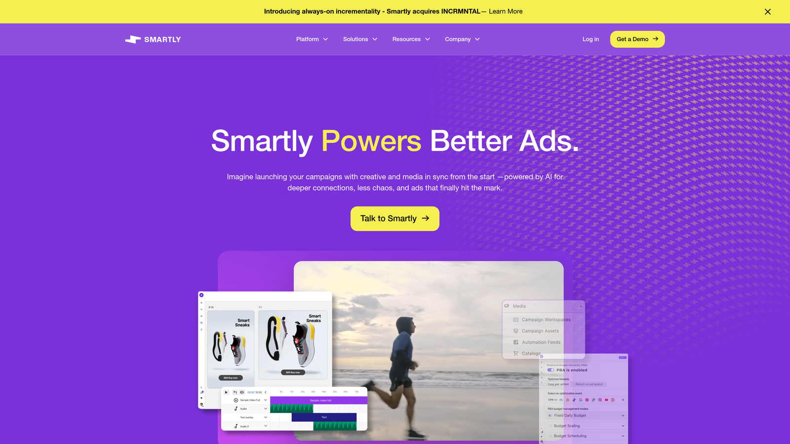 Screenshot of Smartly website