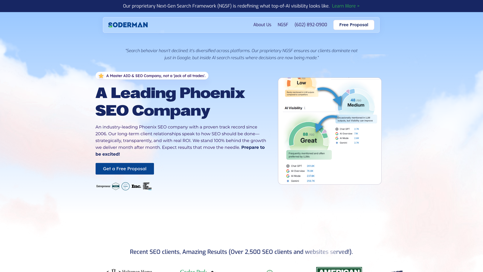 Screenshot of Sodermanseo website