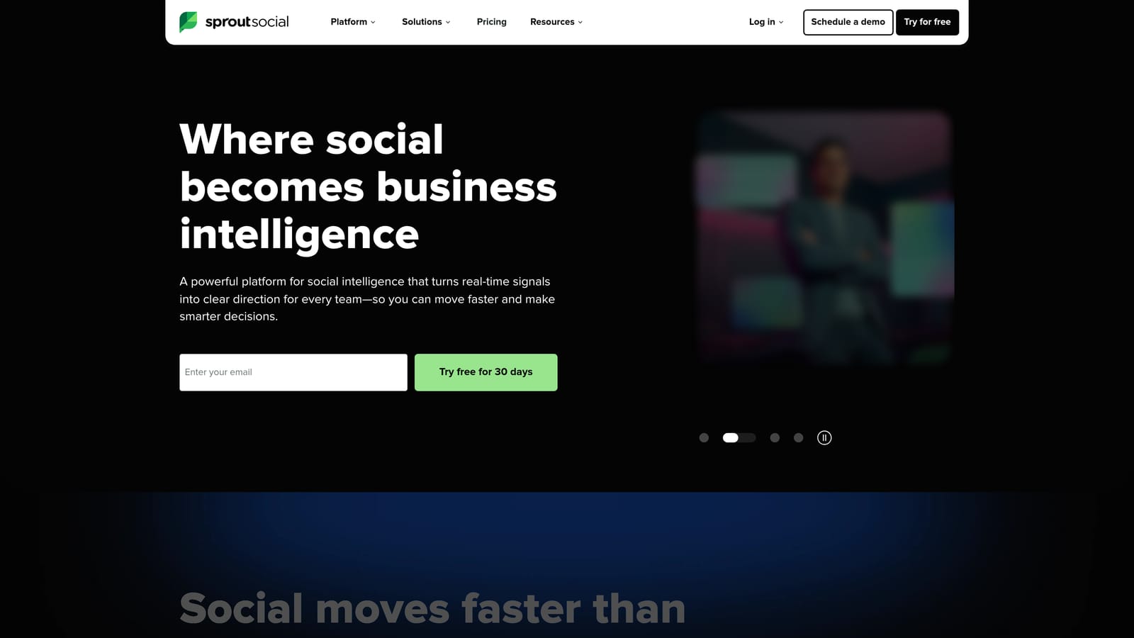 Screenshot of Sprout Social website