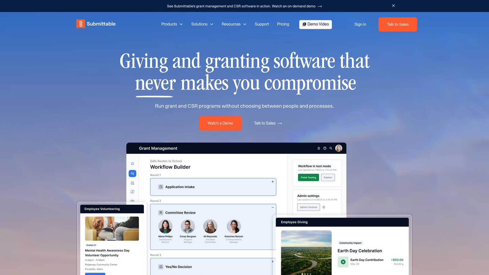 Screenshot of Submittable website